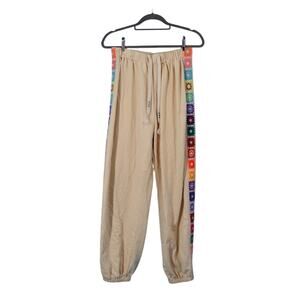 Pol Size Large Rainbow Crochet Joggers